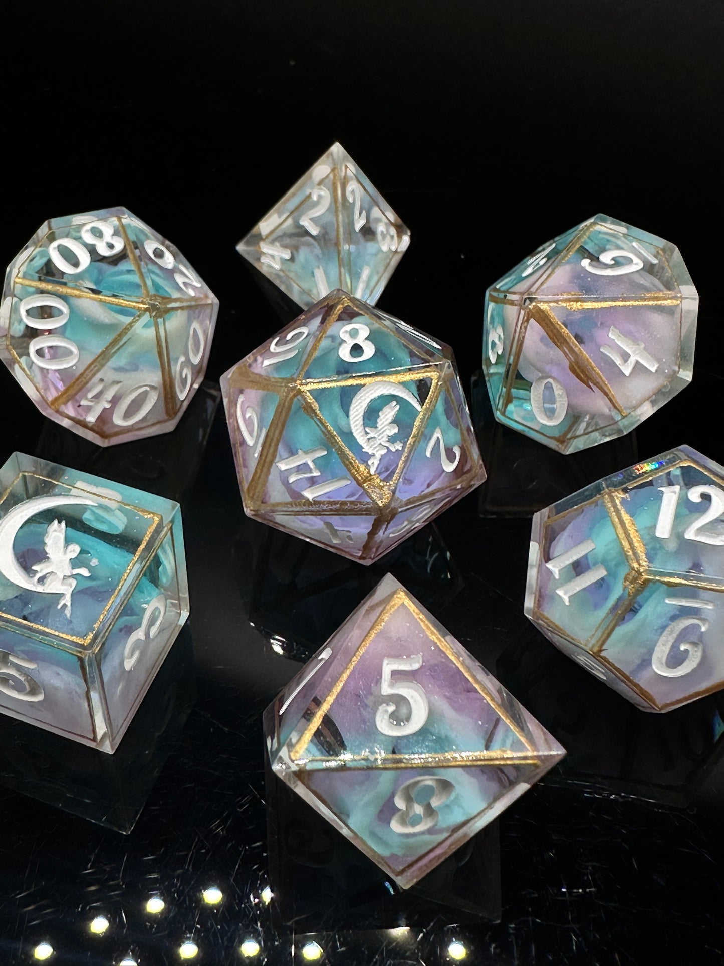 "Unicorn Cloud" 7Pc Terrarium Dice Set