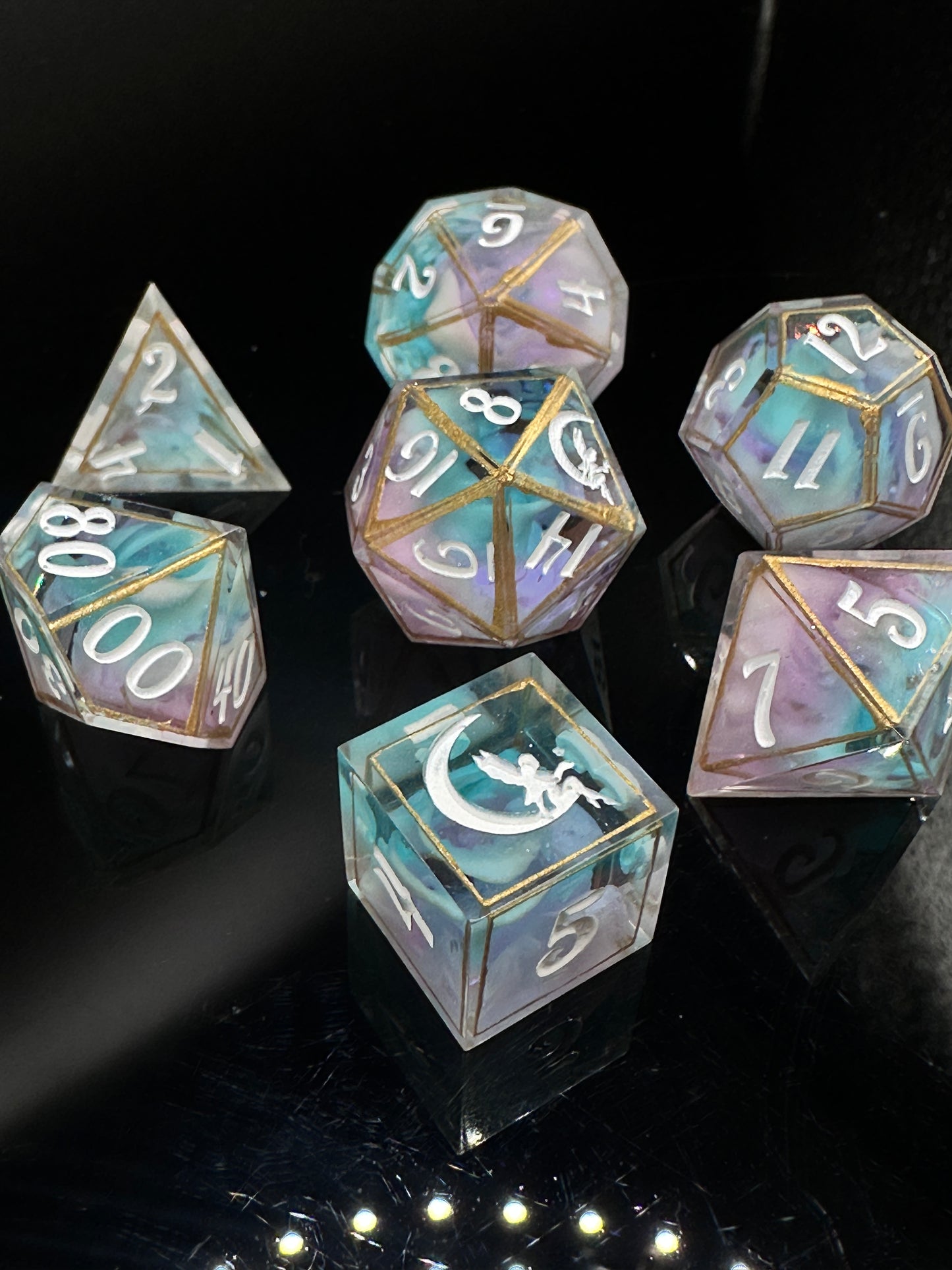 "Unicorn Cloud" 7Pc Terrarium Dice Set