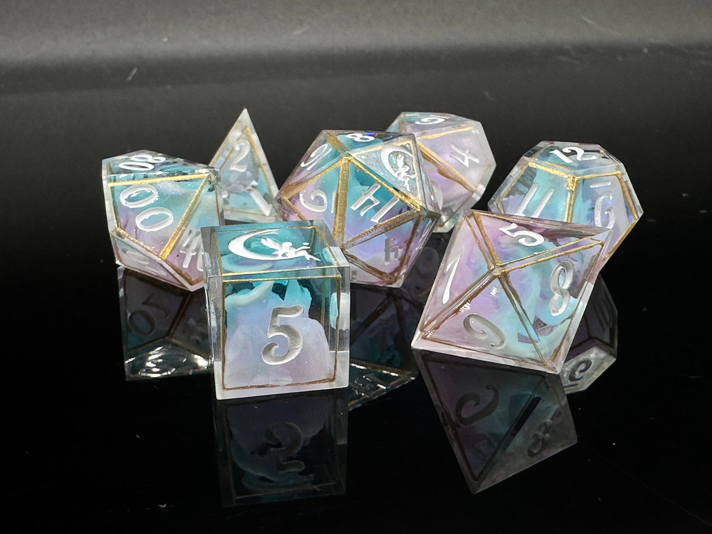 "Unicorn Cloud" 7Pc Terrarium Dice Set