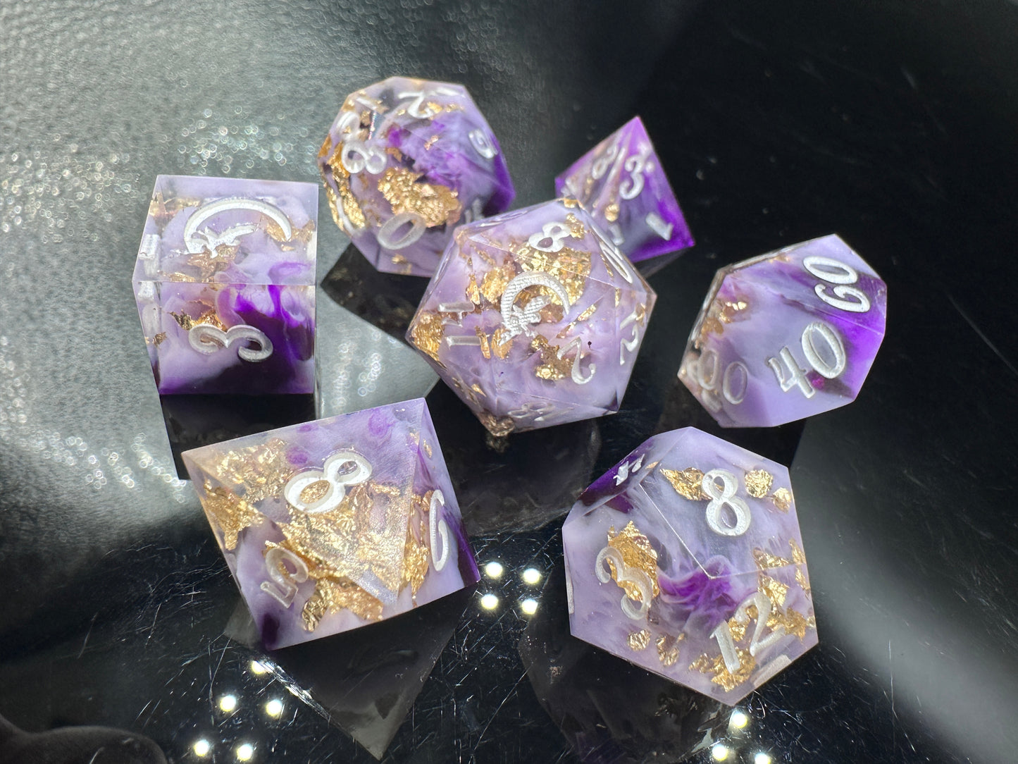 "Lady in Lilac" 7Pc Dice Set
