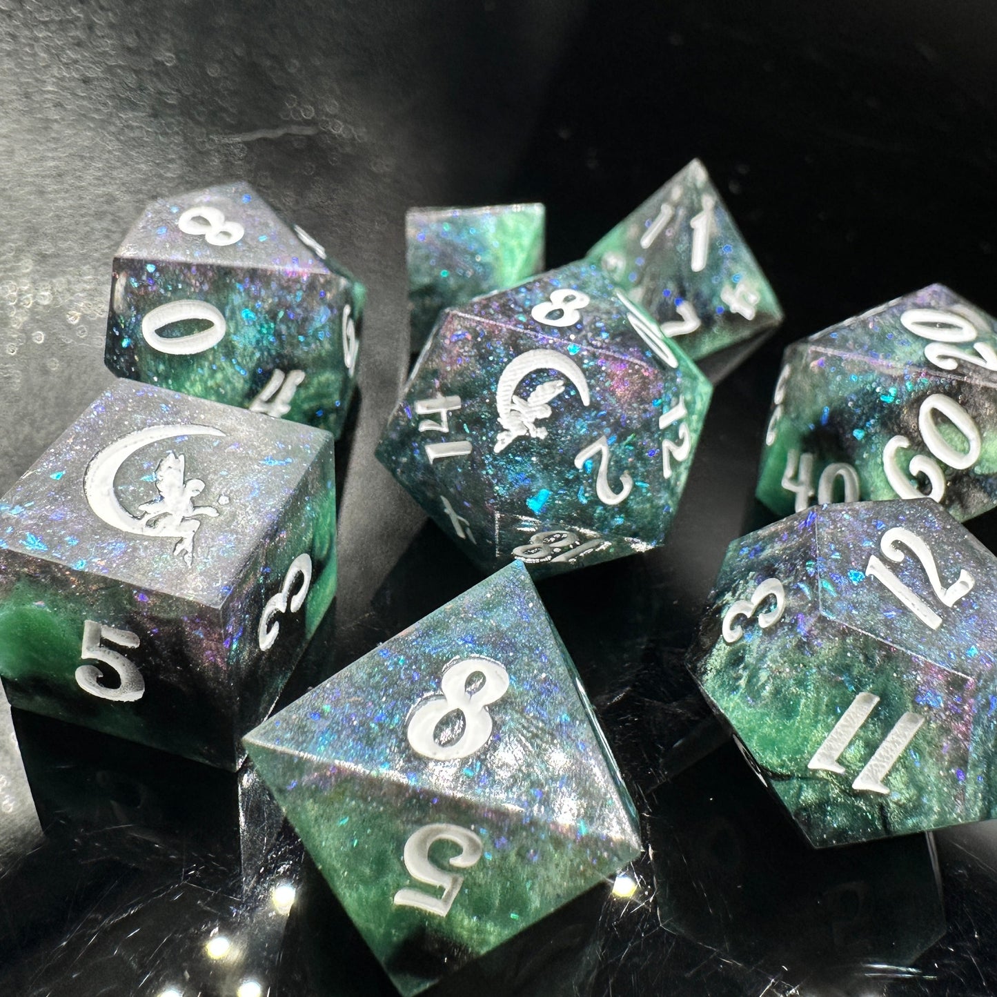 "Emerald Dragon" 8Pc Dice Set