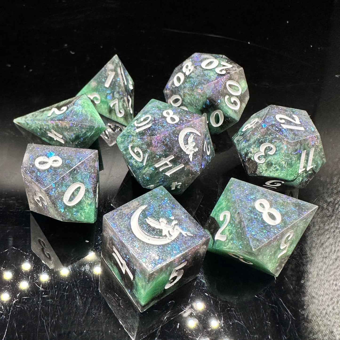 "Emerald Dragon" 8Pc Dice Set