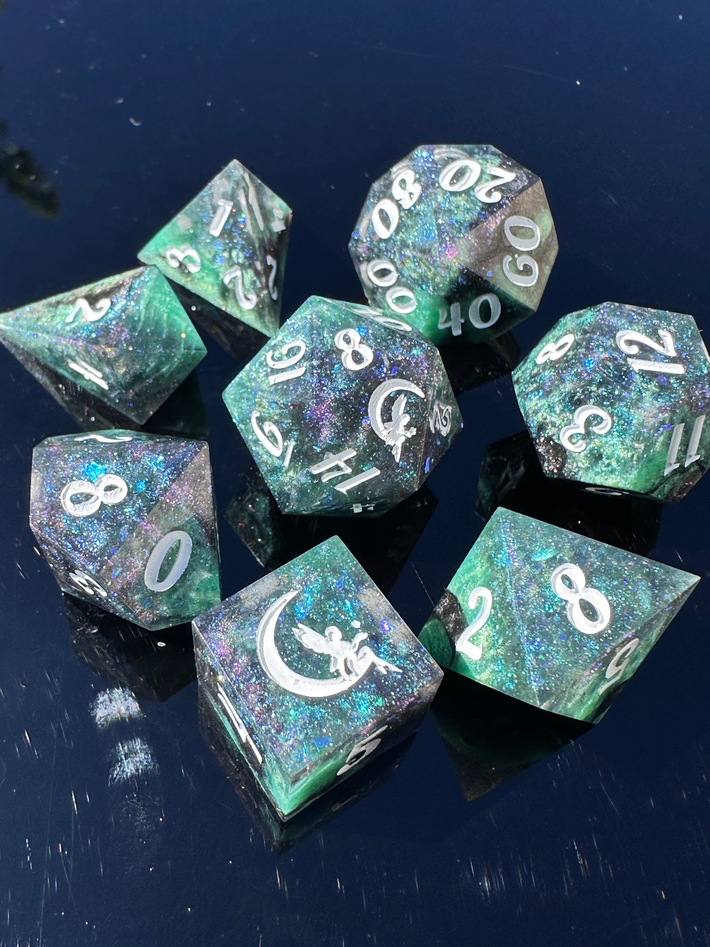 "Emerald Dragon" 8Pc Dice Set