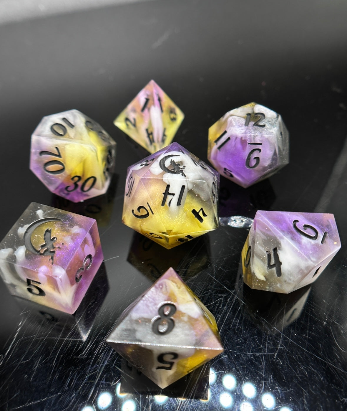 "Fusion" 7Pc NonBinary Pride Dice Set