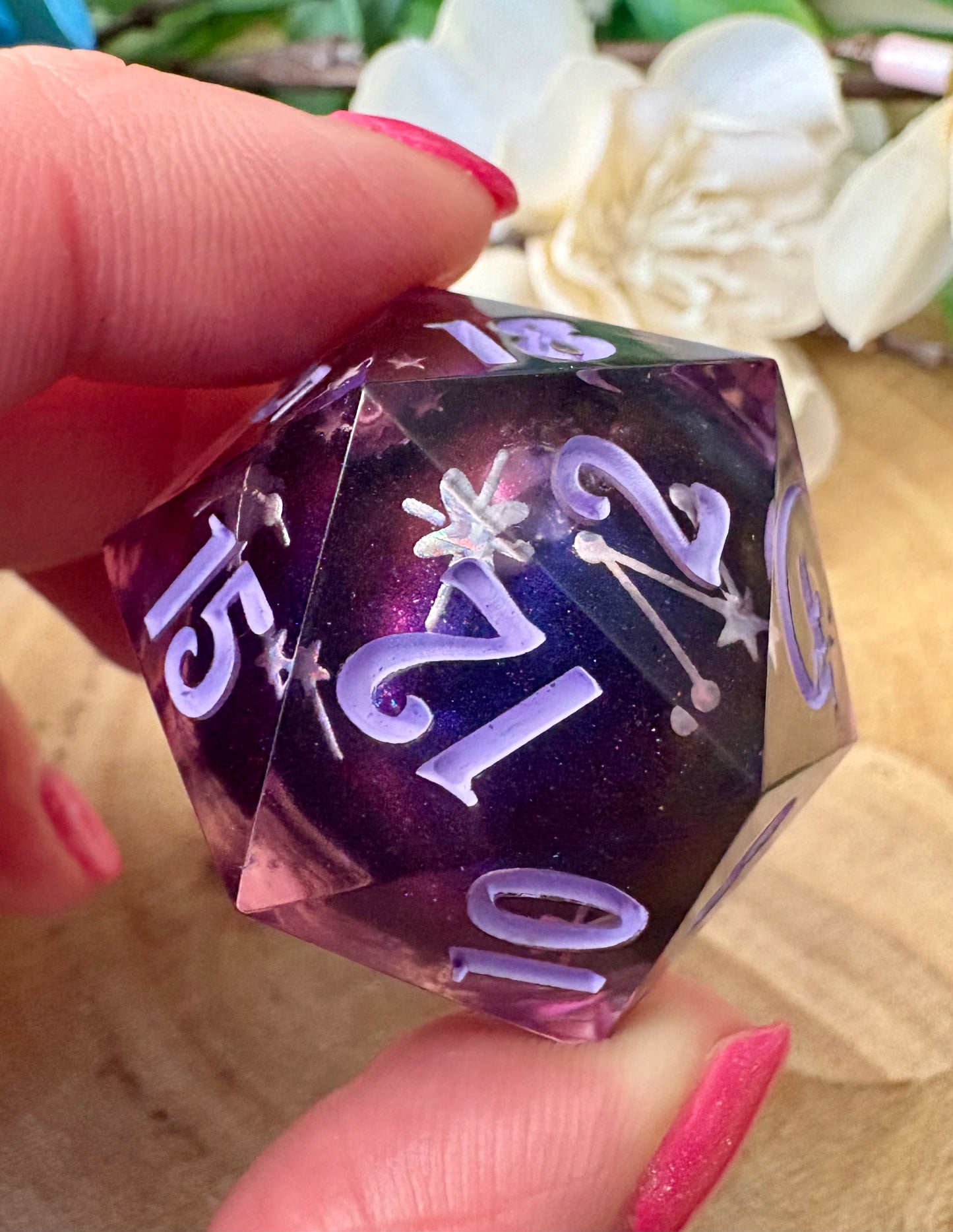 "Cosmic Inkwell" Liquid Core Jumbo D20