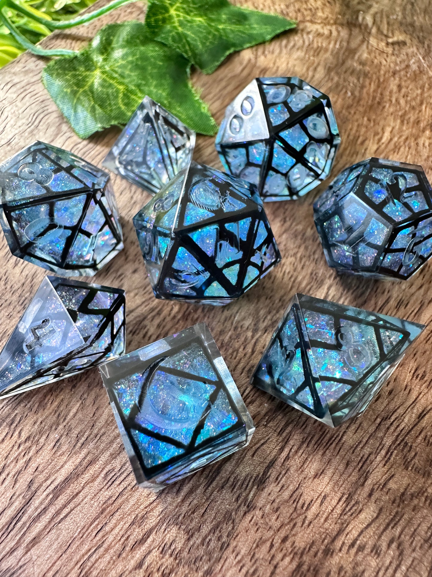 "Crystallized" 8pc Stained Glass Dice Set