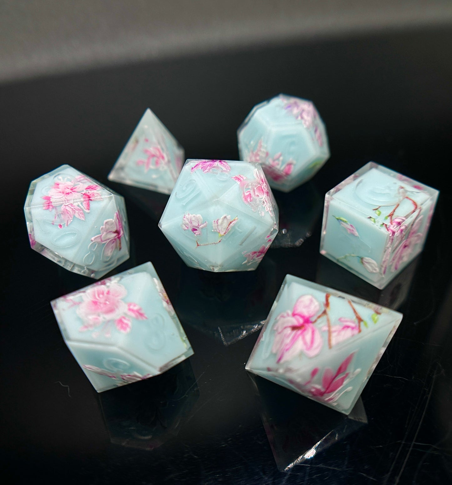 "Sakura Blossom" 7pc Dice Set