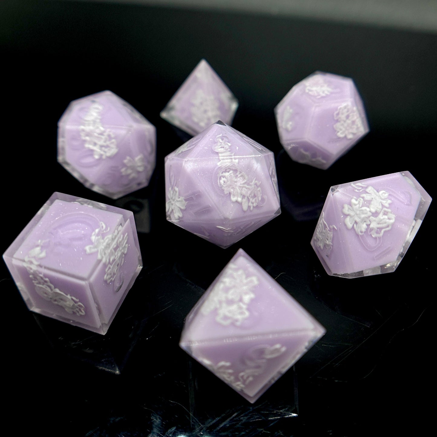 "Lavender Milk Bath" 7pc Dice Set