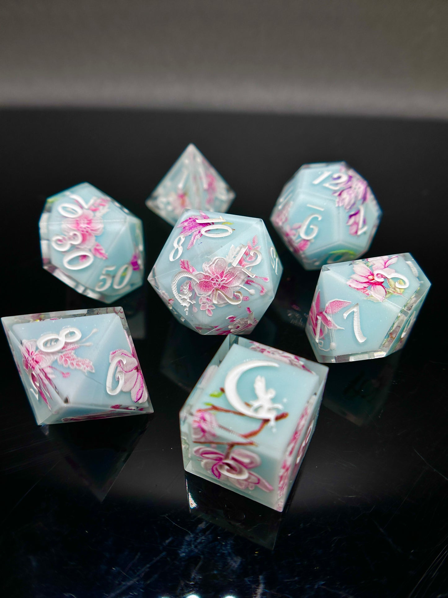 "Sakura Blossom" 7pc Dice Set