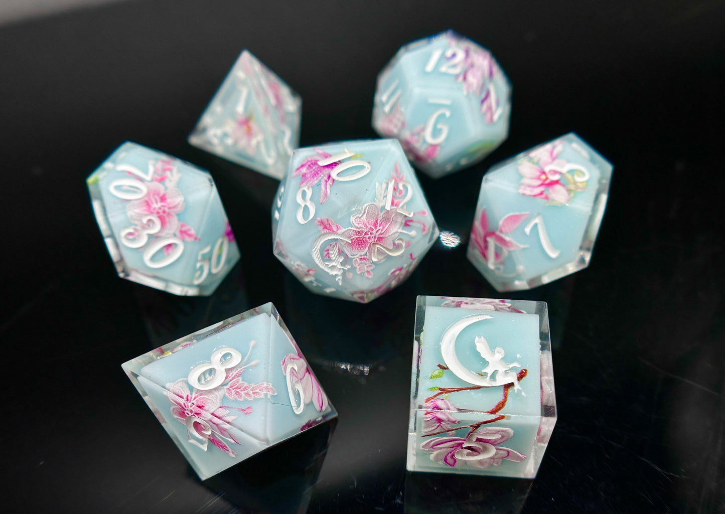 "Sakura Blossom" 7pc Dice Set