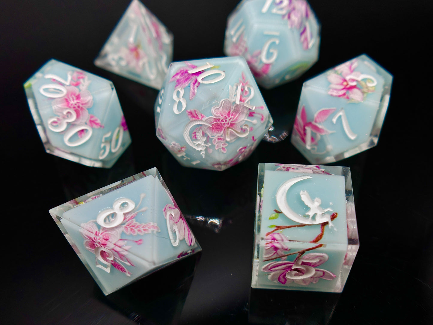 "Sakura Blossom" 7pc Dice Set
