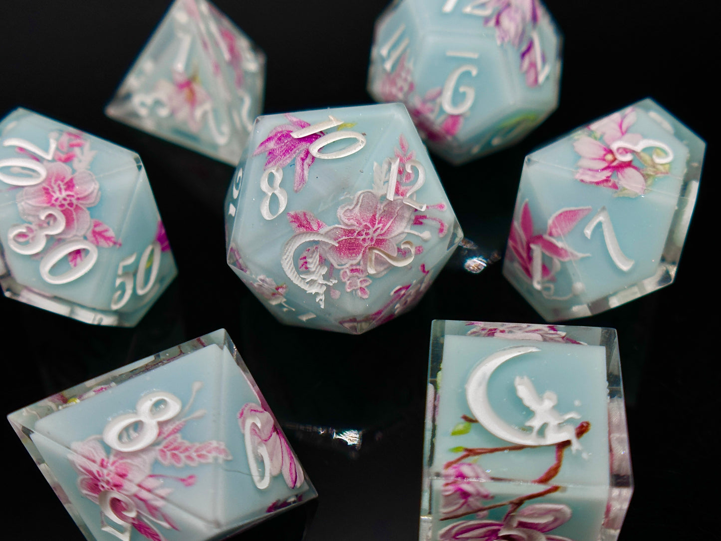 "Sakura Blossom" 7pc Dice Set