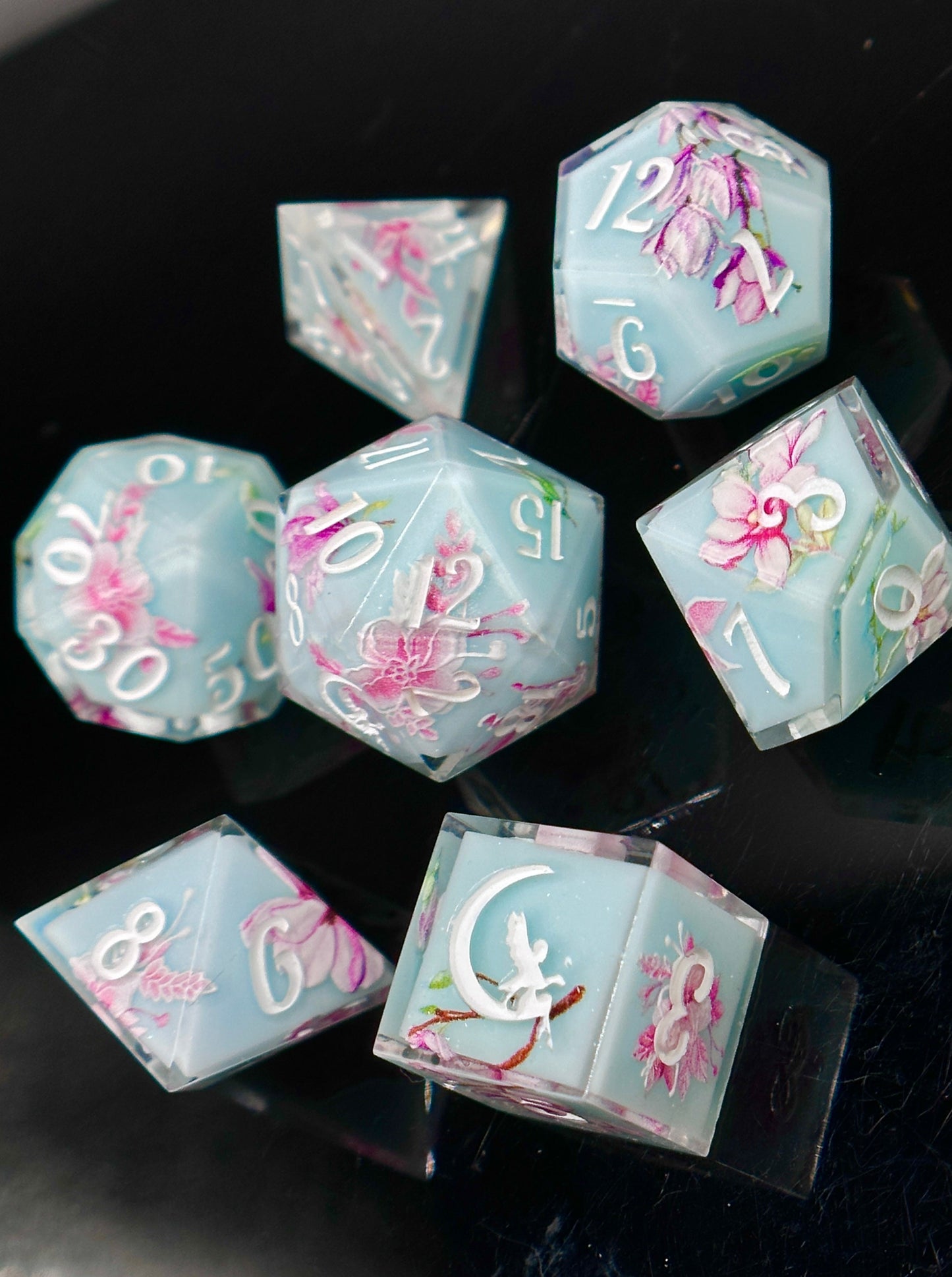 "Sakura Blossom" 7pc Dice Set