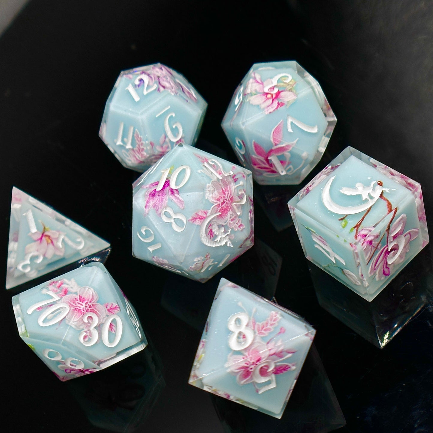 "Sakura Blossom" 7pc Dice Set