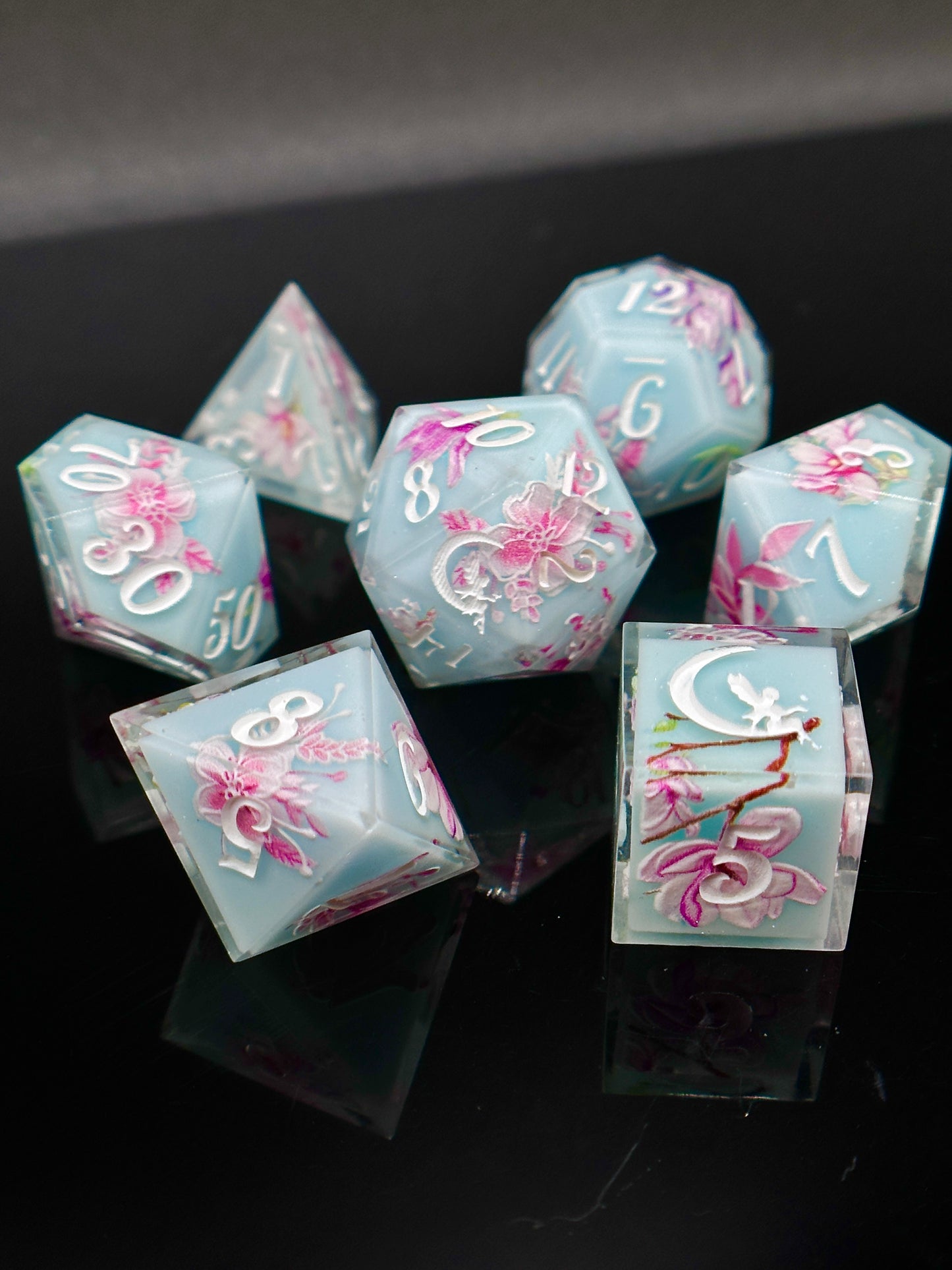 "Sakura Blossom" 7pc Dice Set