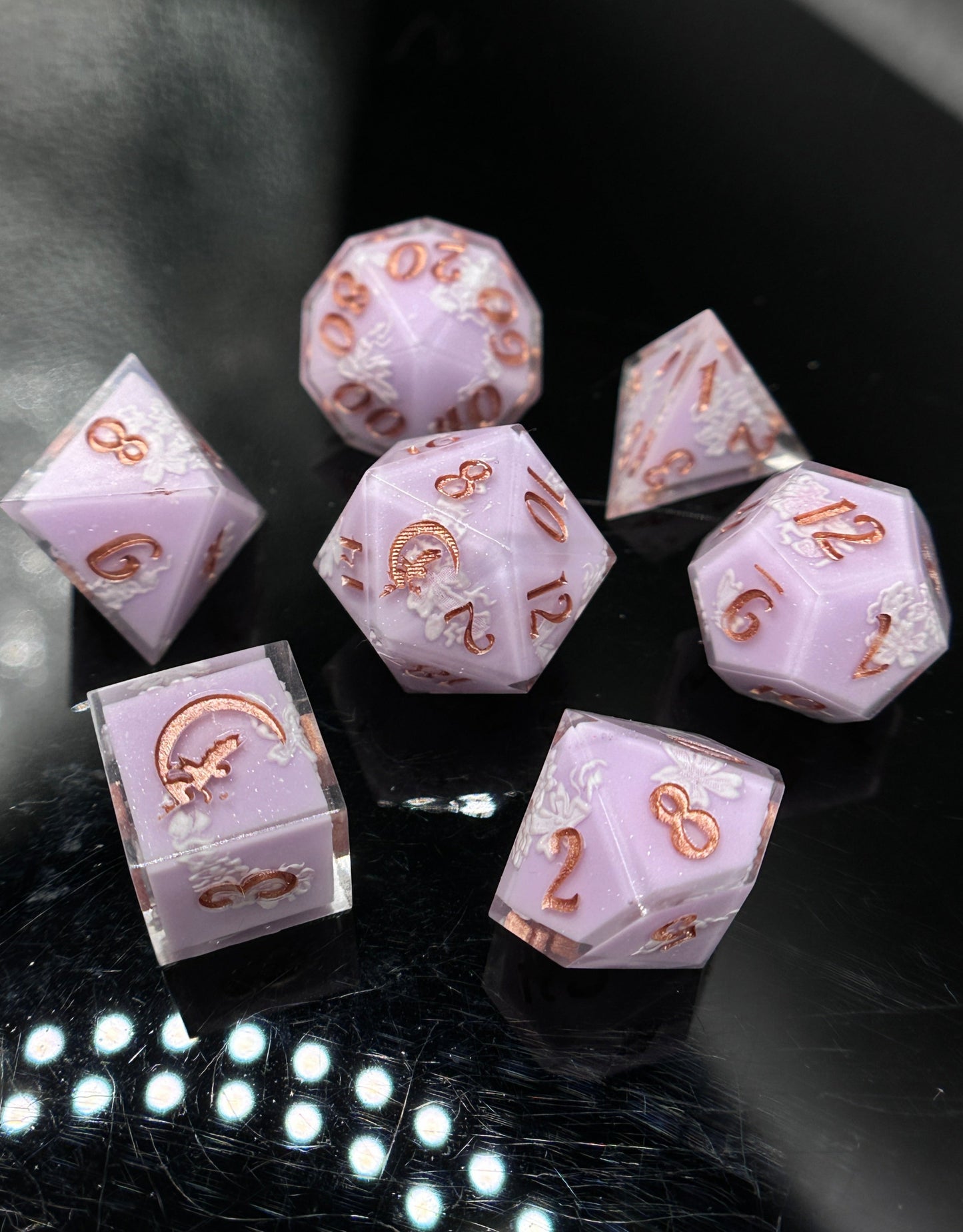 "Lavender Milk Bath" 7pc Dice Set