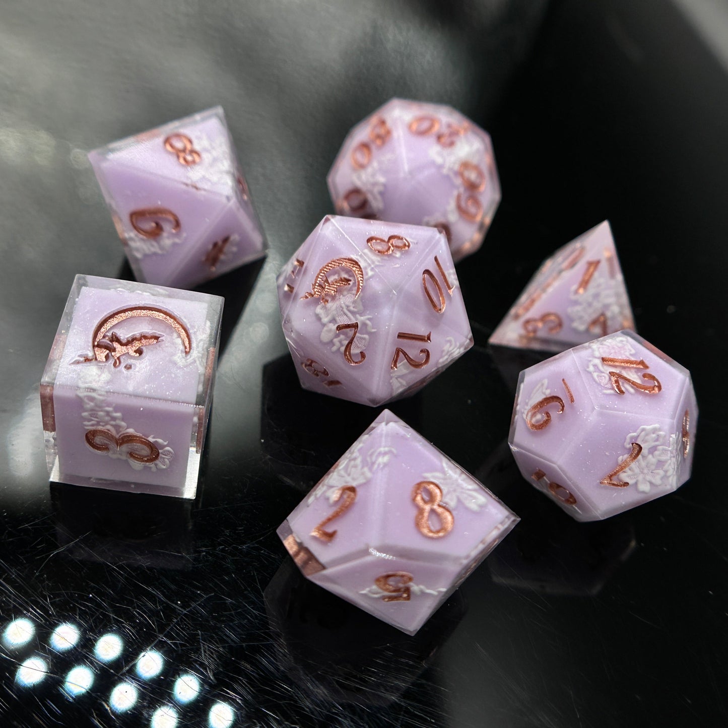 "Lavender Milk Bath" 7pc Dice Set