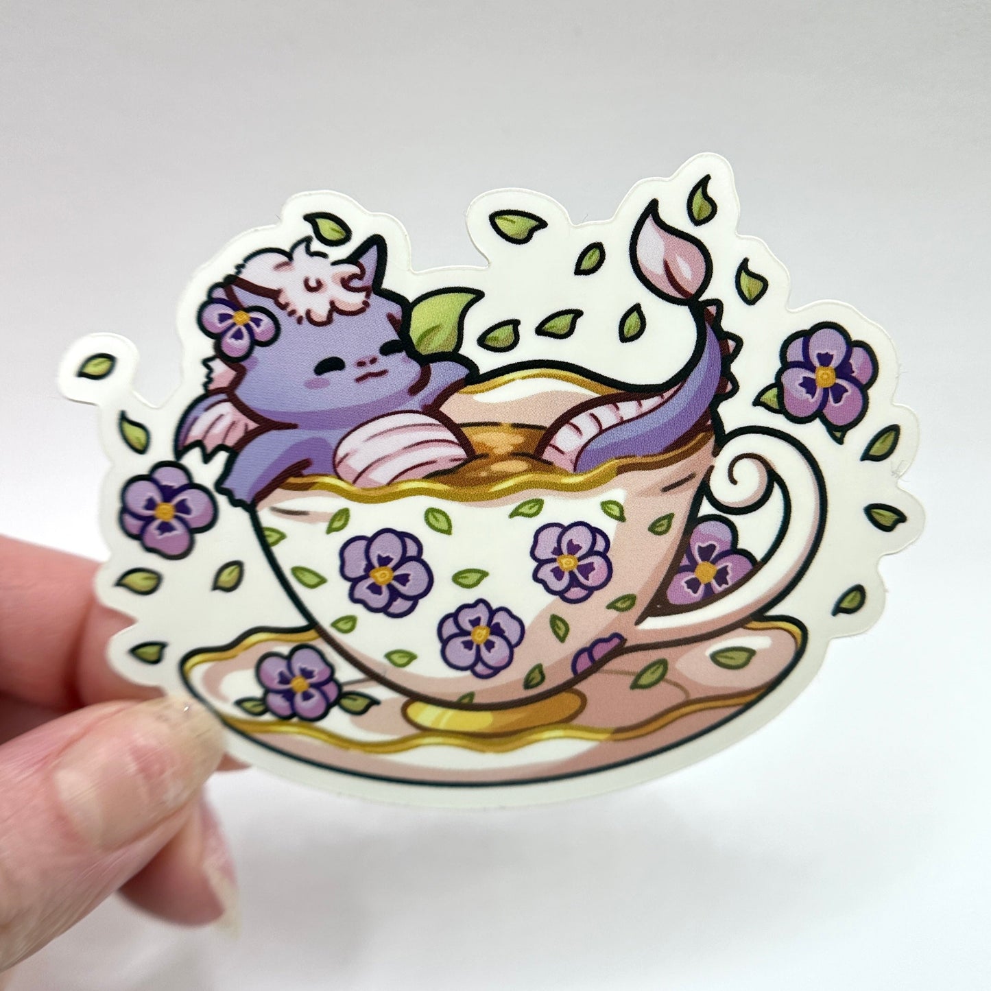 Purple Teacup Dragon Sticker
