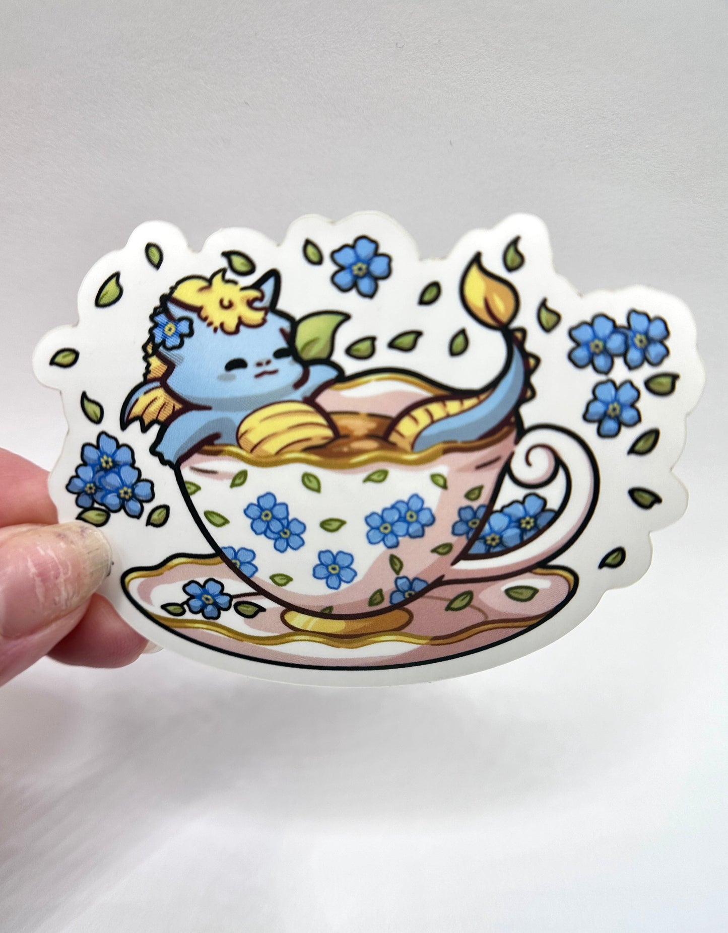 Blue Teacup Dragon Sticker