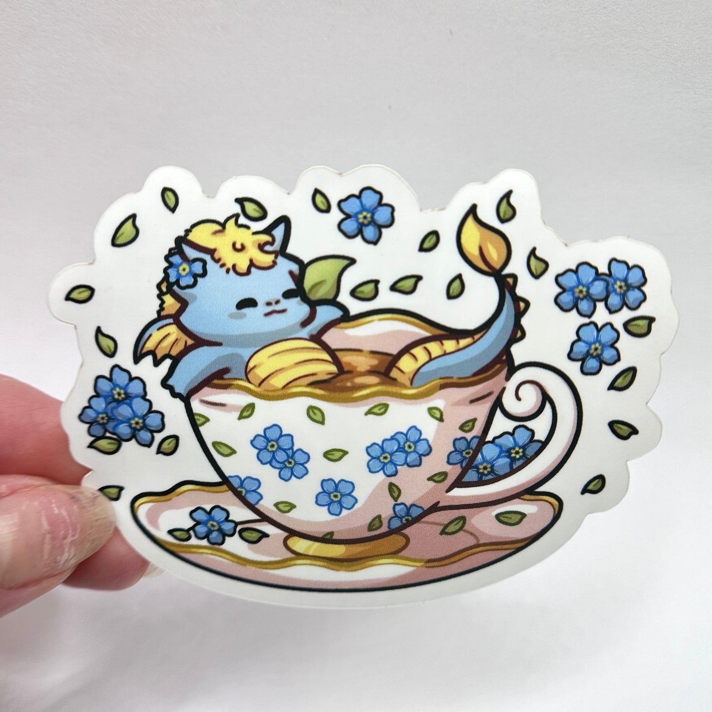 Blue Teacup Dragon Sticker