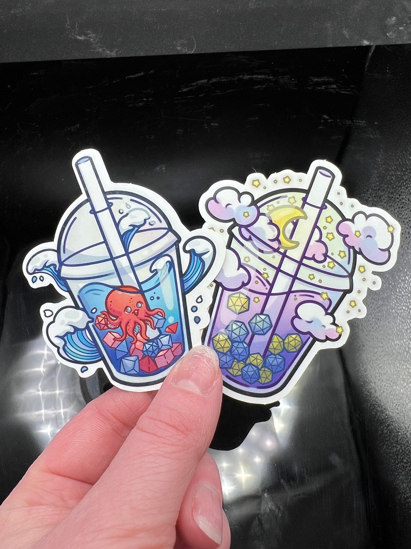 Night Sky Dice Boba Sticker