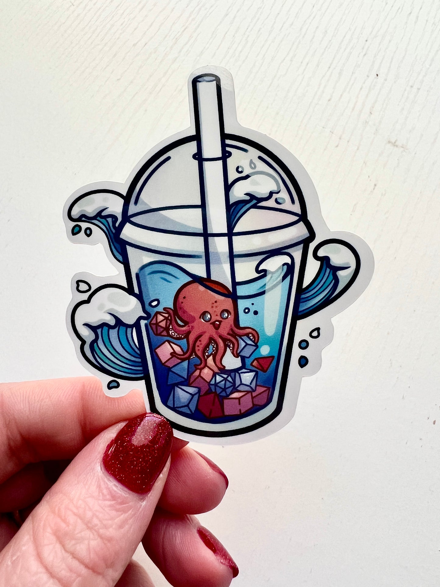 Baby Kraken Dice Boba Sticker