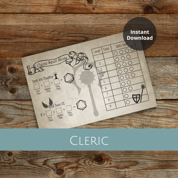 Cleric Spell Tracker - Instant Download