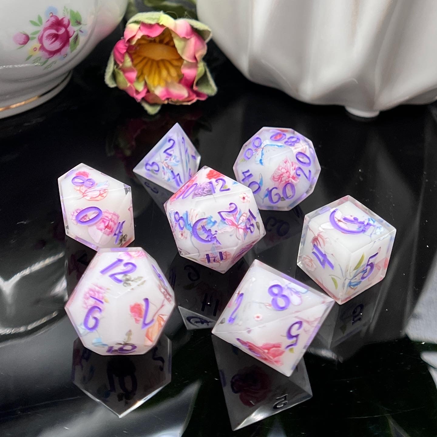 "Butterfly Kisses" 7pc Dice Set