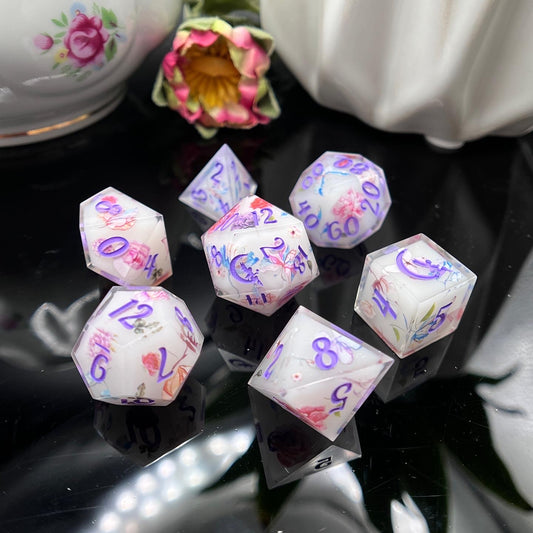 "Butterfly Kisses" 7pc Dice Set