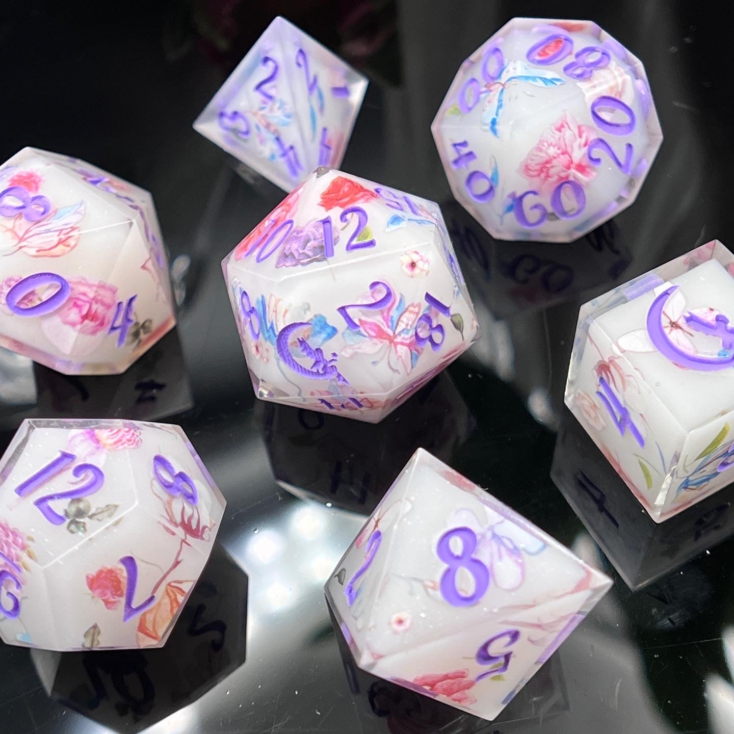 "Butterfly Kisses" 7pc Dice Set