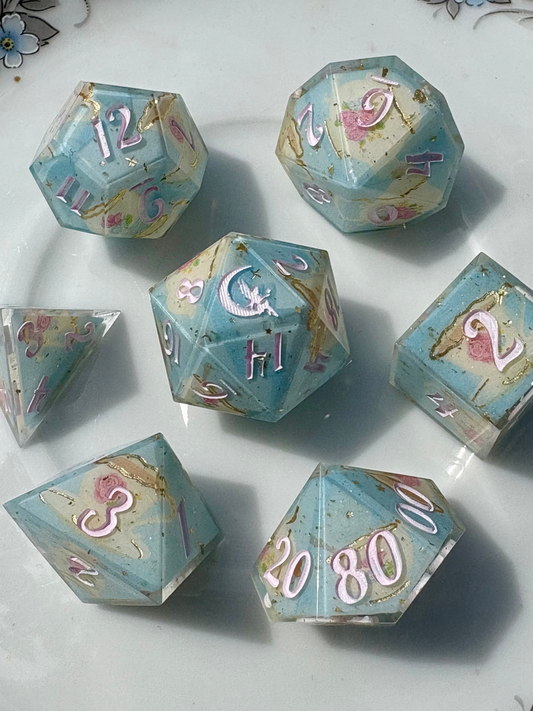 "Rosewood Tea Parlor" Dice Set