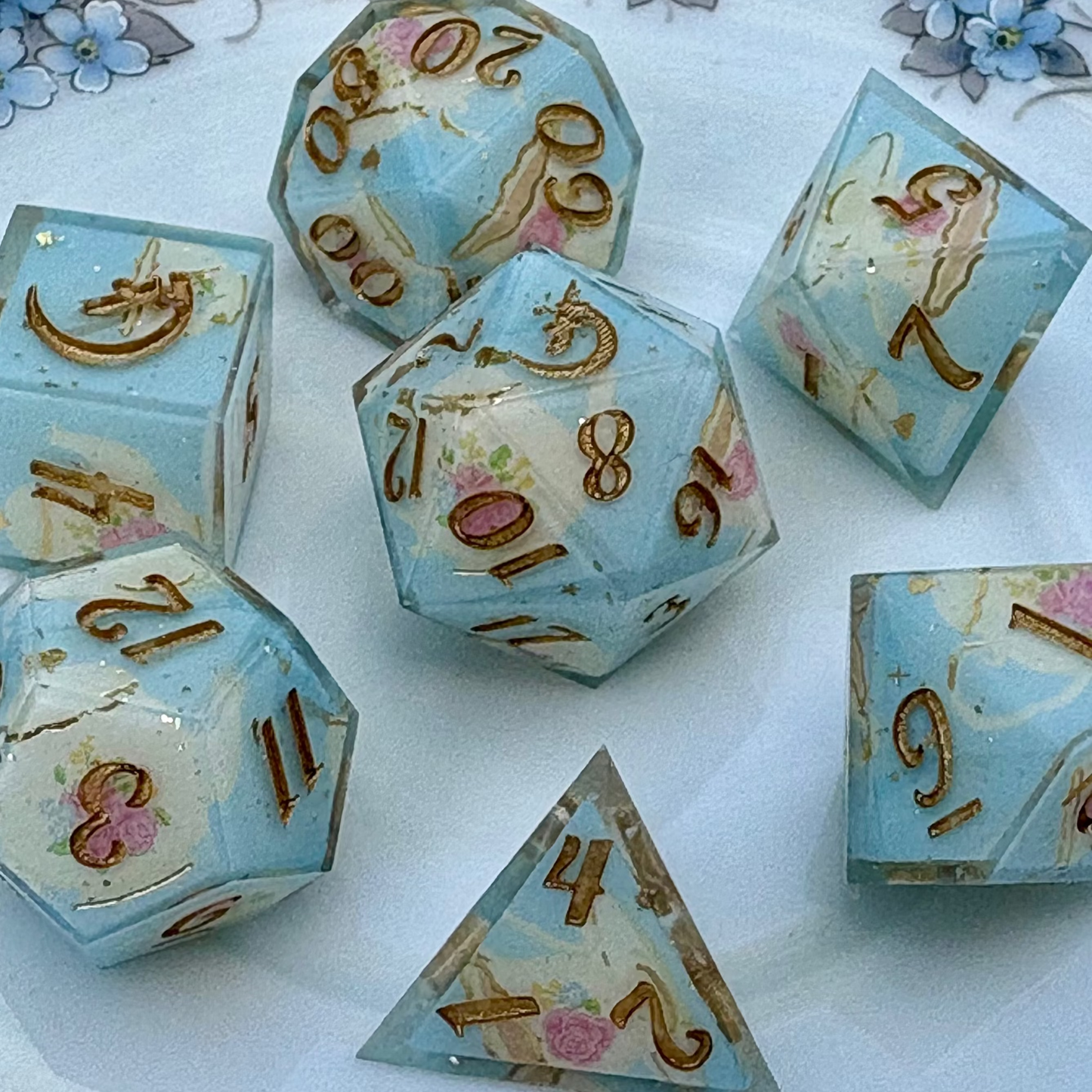 "Rosewood Tea Parlor" Dice Set