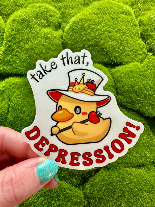 Hazbin Hotel - "Take That, Depression" Lucifer Duck Sticker