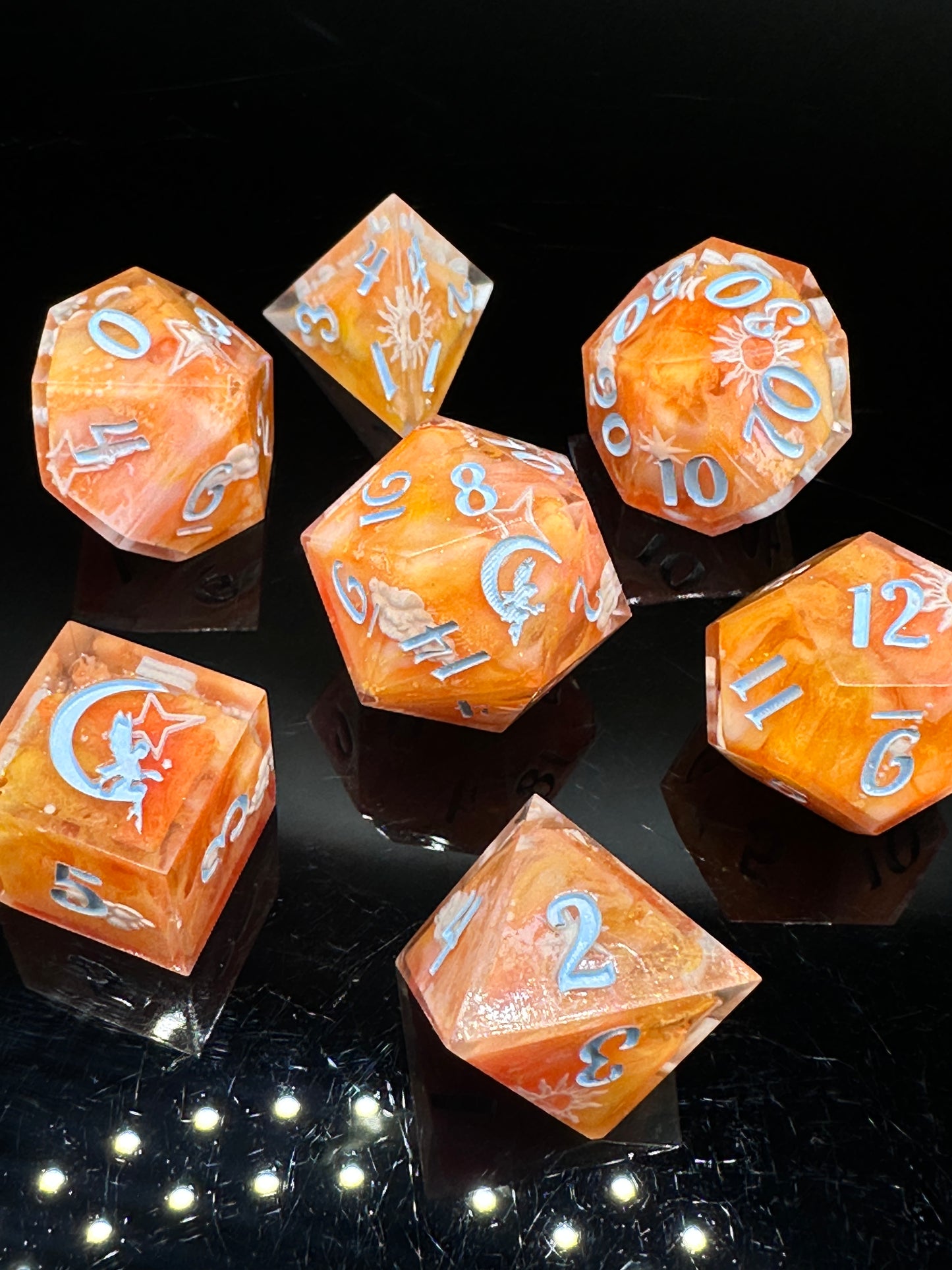 "Radiant Dawn" 7pc Dice Set