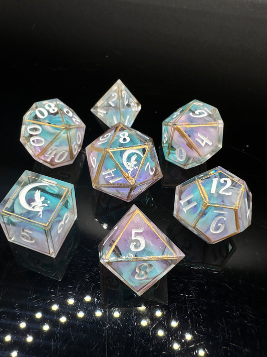 "Unicorn Cloud" 7Pc Terrarium Dice Set