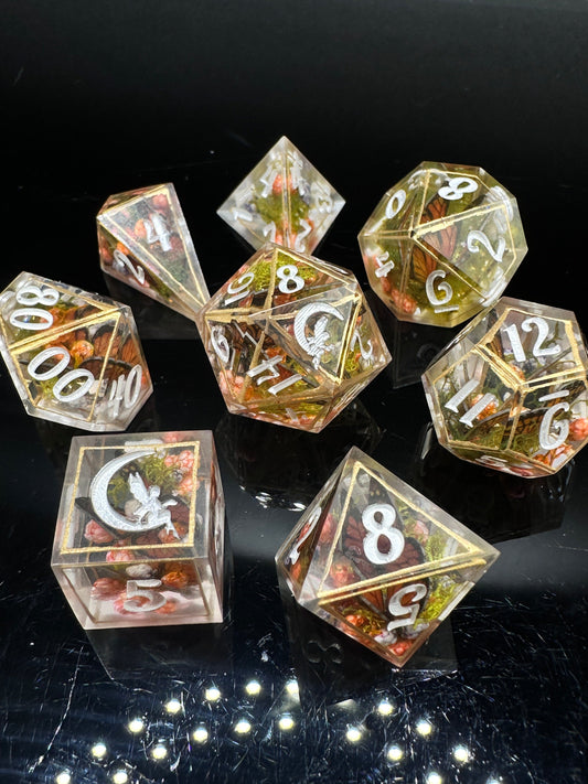 "Monarch Migration" 8Pc Terrarium Dice Set