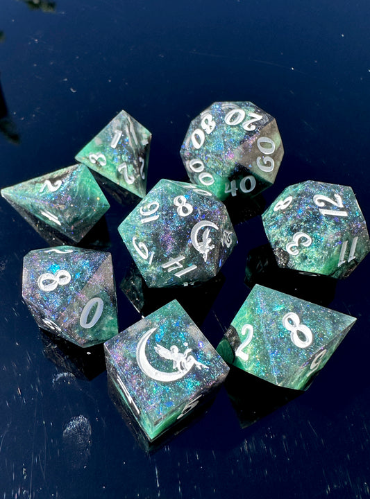 "Emerald Dragon" 8Pc Dice Set