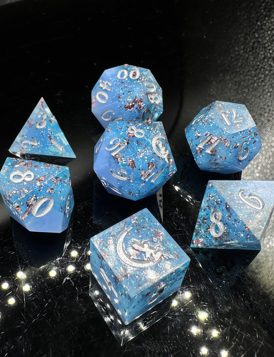 "Moonlit Tides" 7Pc Dice Set