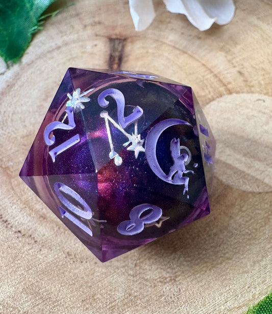 "Cosmic Inkwell" Liquid Core Jumbo D20
