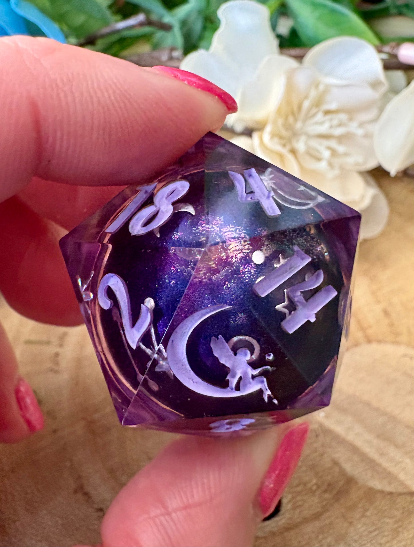 "Cosmic Inkwell" Liquid Core Jumbo D20