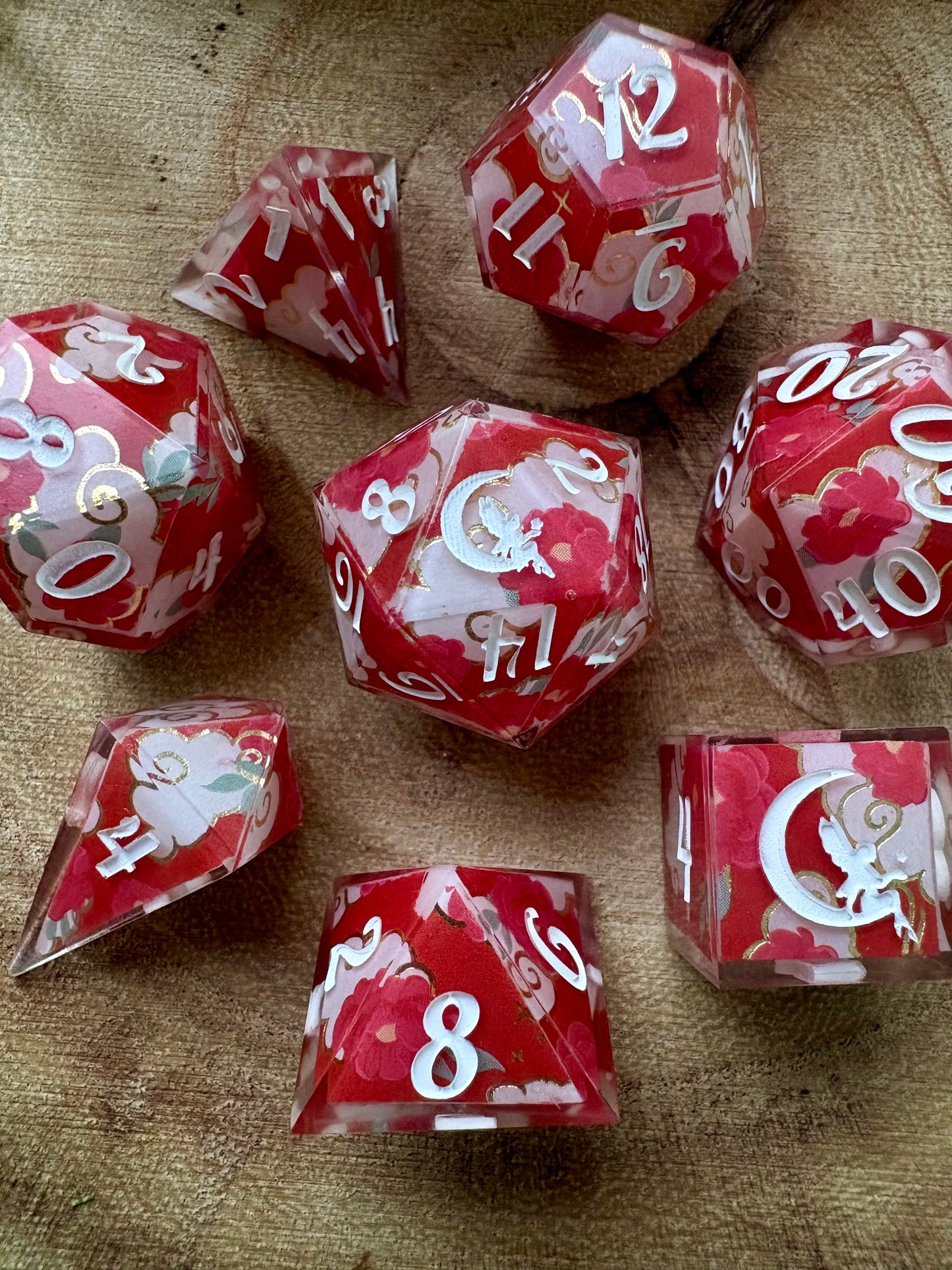 "Crimson Courtship" Dice Set