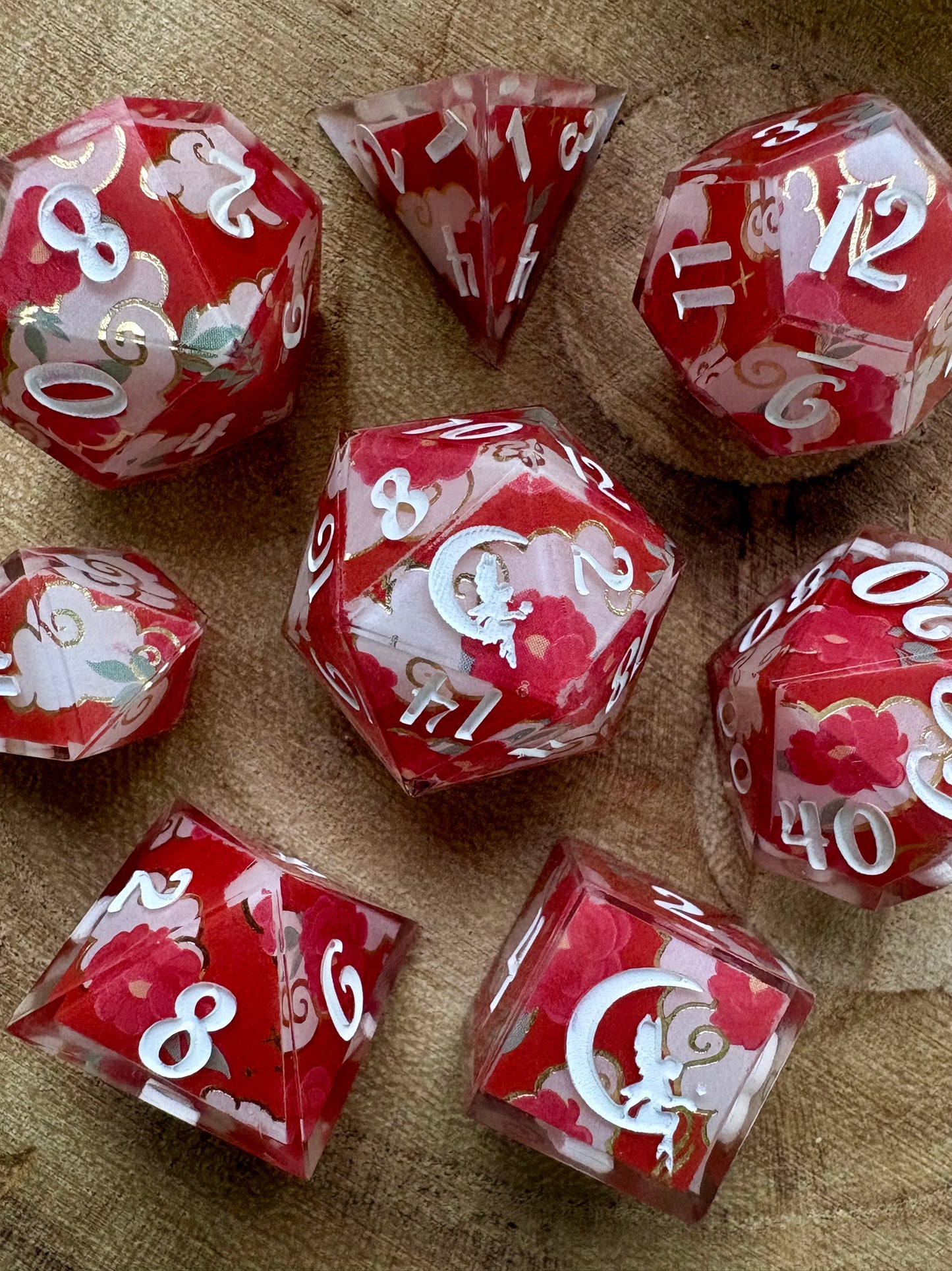 "Crimson Courtship" Dice Set