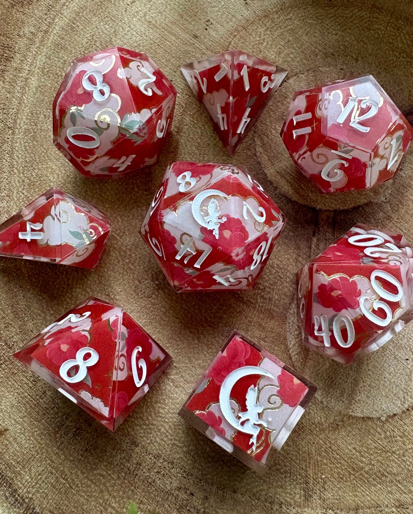 "Crimson Courtship" Dice Set