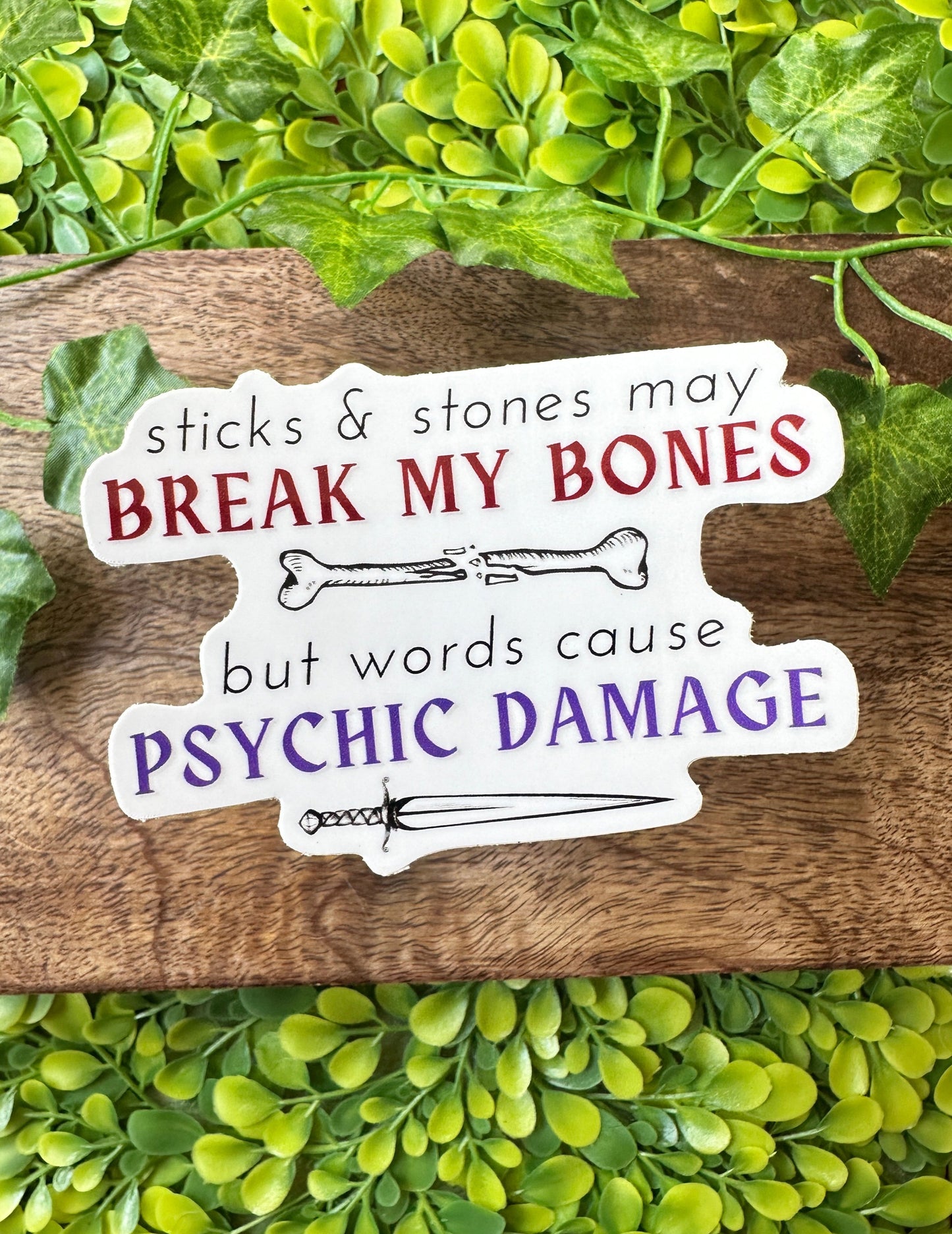 Words Cause Psychic Damage Sticker