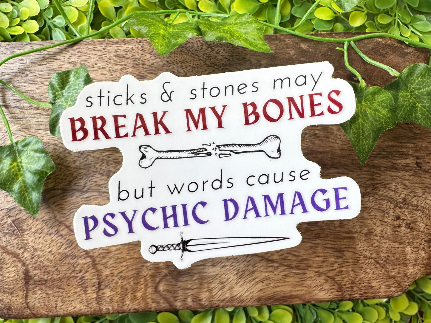 Words Cause Psychic Damage Sticker