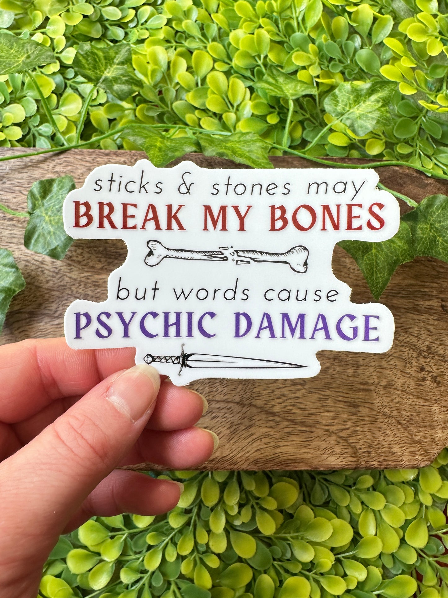 Words Cause Psychic Damage Sticker