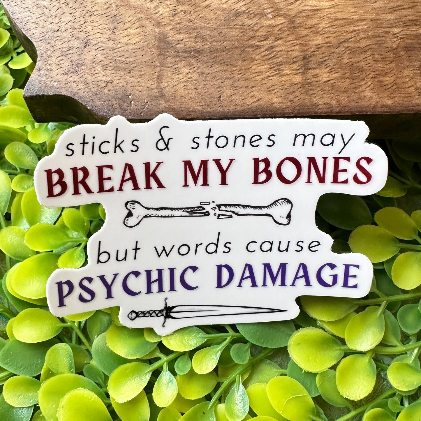 Words Cause Psychic Damage Sticker