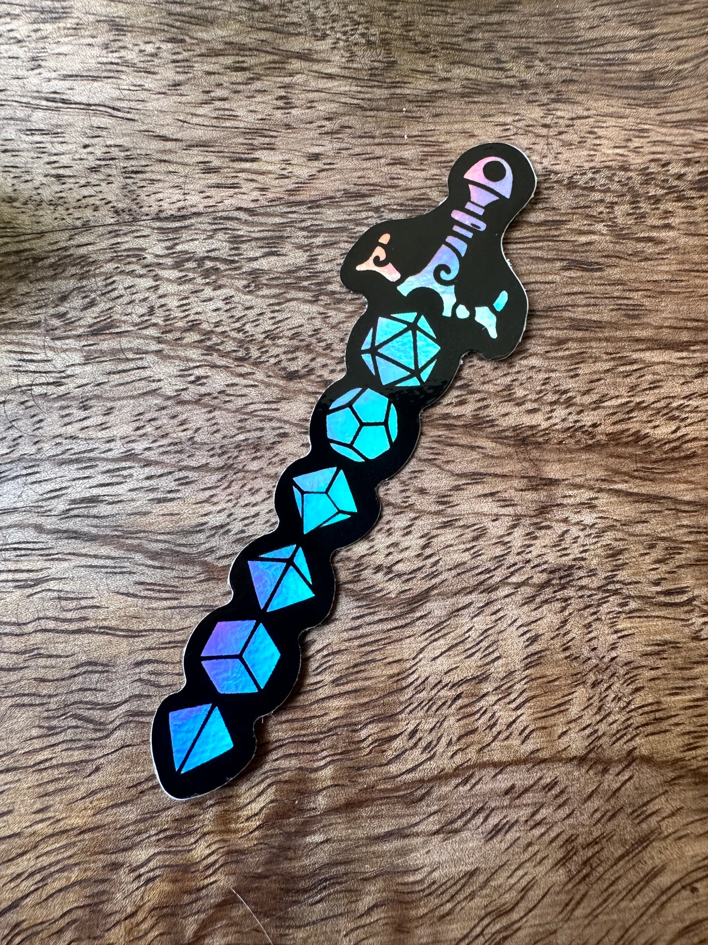 Holographic Dice Sword Sticker