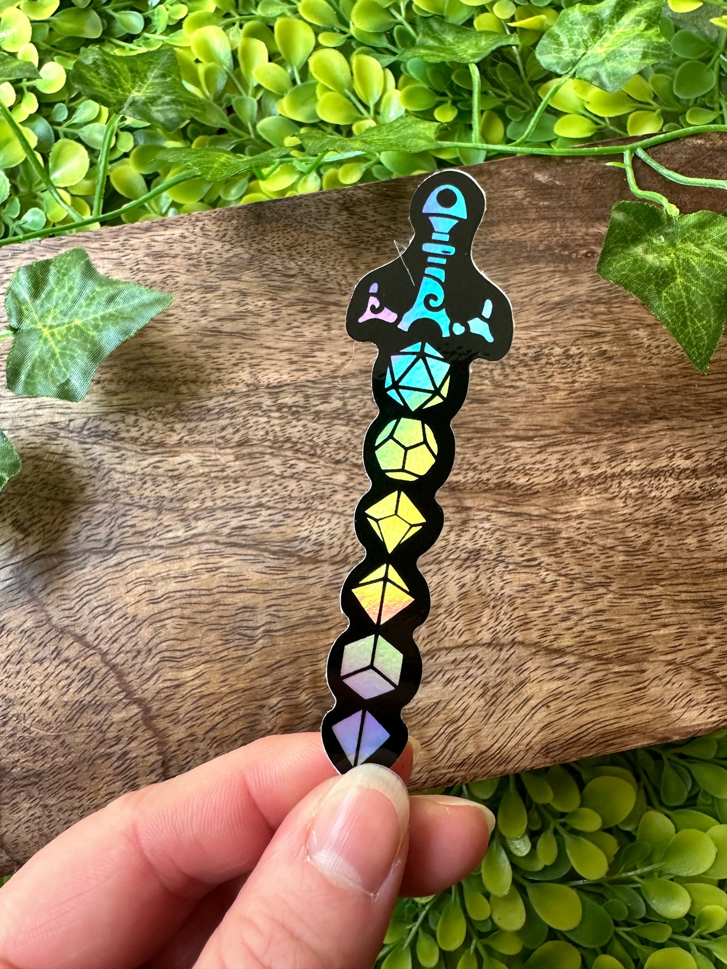 Holographic Dice Sword Sticker