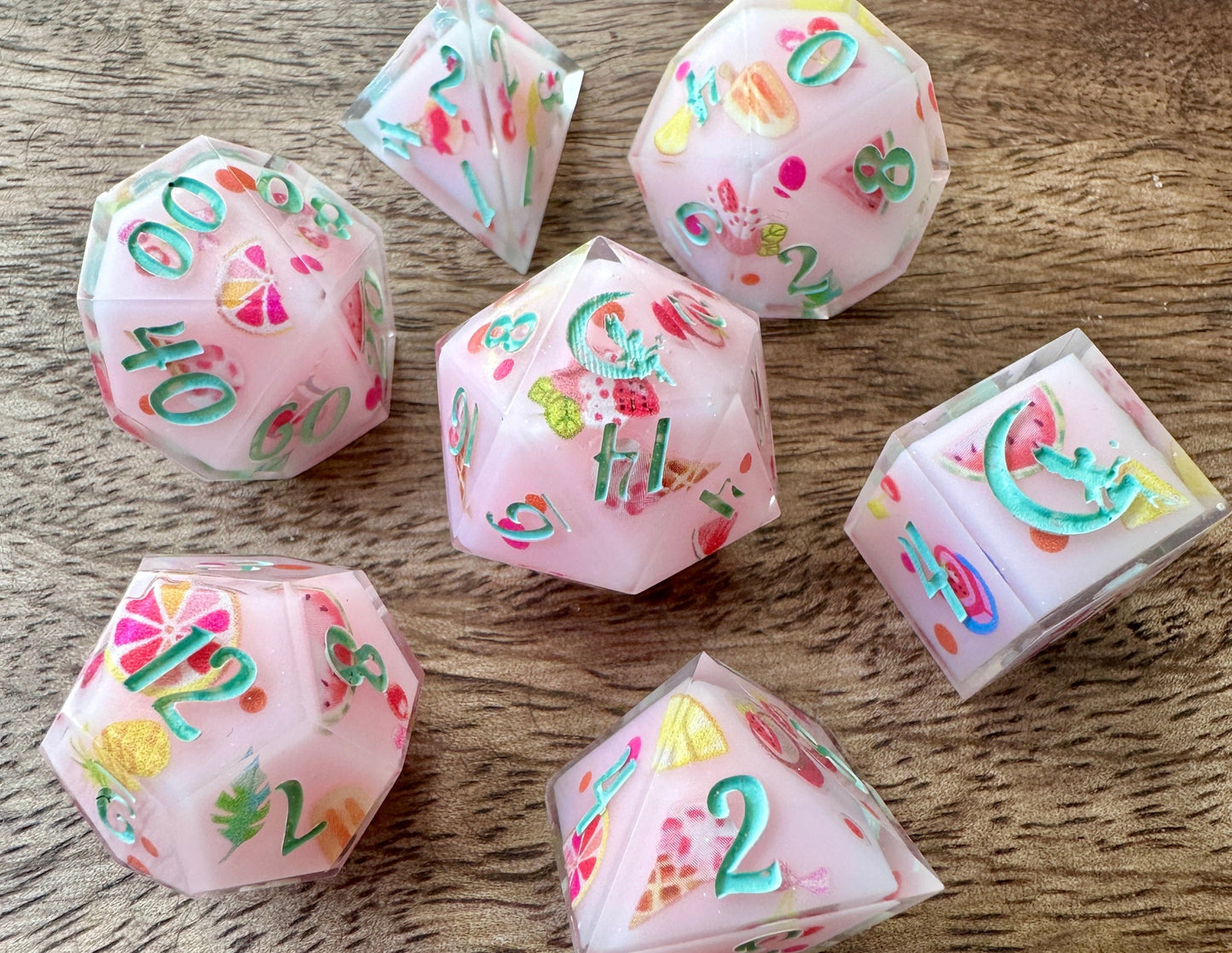 "Summer Delights" 7pc Dice Set